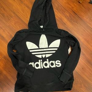 Adidas women’s black trefoil hoodie sweatshirt